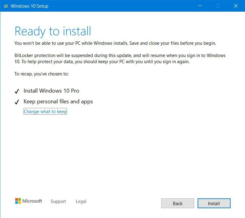 Install Windows 10 version 20H2 manually 7 Keep-files-apps-