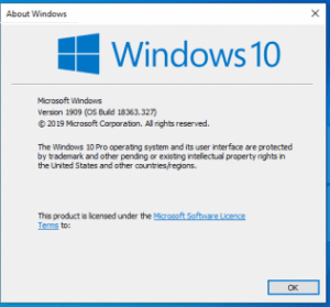 Windows 10 version 1909