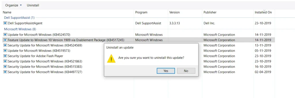 How to uninstall Windows 10 1909 5 Uninstall Windows 10 1909