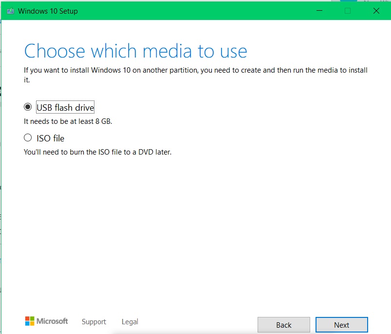 how to select windows 10 pro in media creation tool
