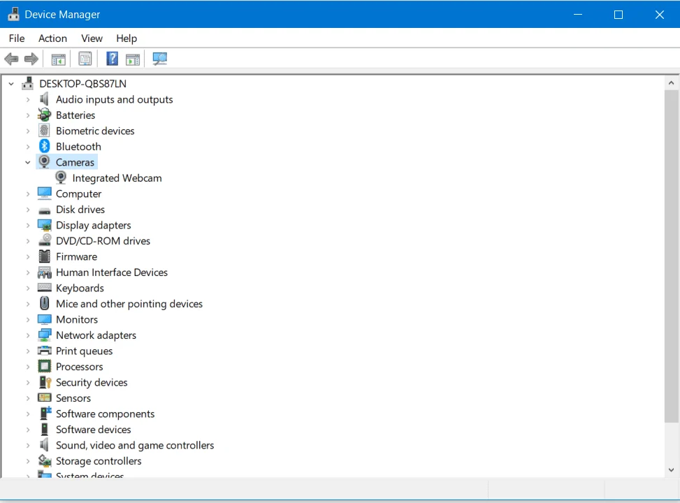 Resolve it yourself: Camera not working in Windows 2 Camera-device-Manager
