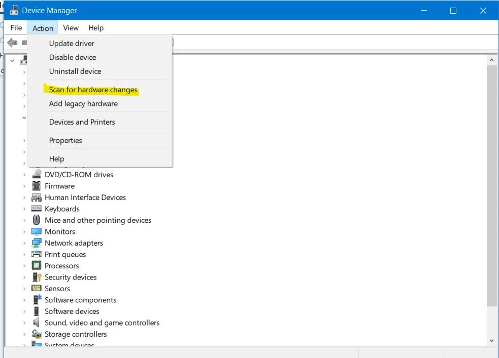 Resolve it yourself: Camera not working in Windows 4 Scan-for-changes-camera