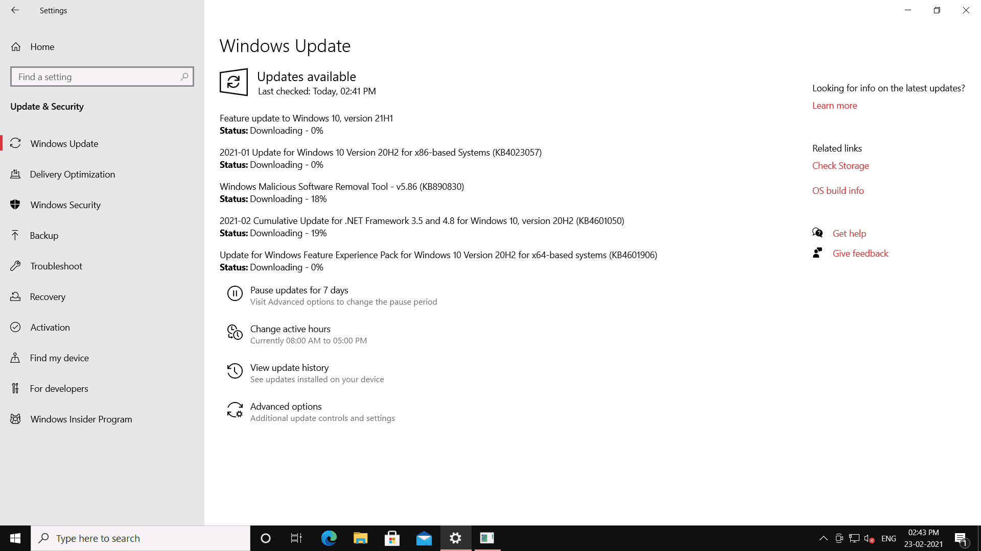 Windows 10 21H1 update