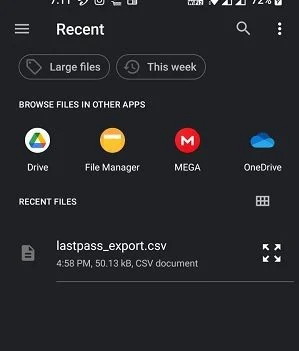 Lastpass import