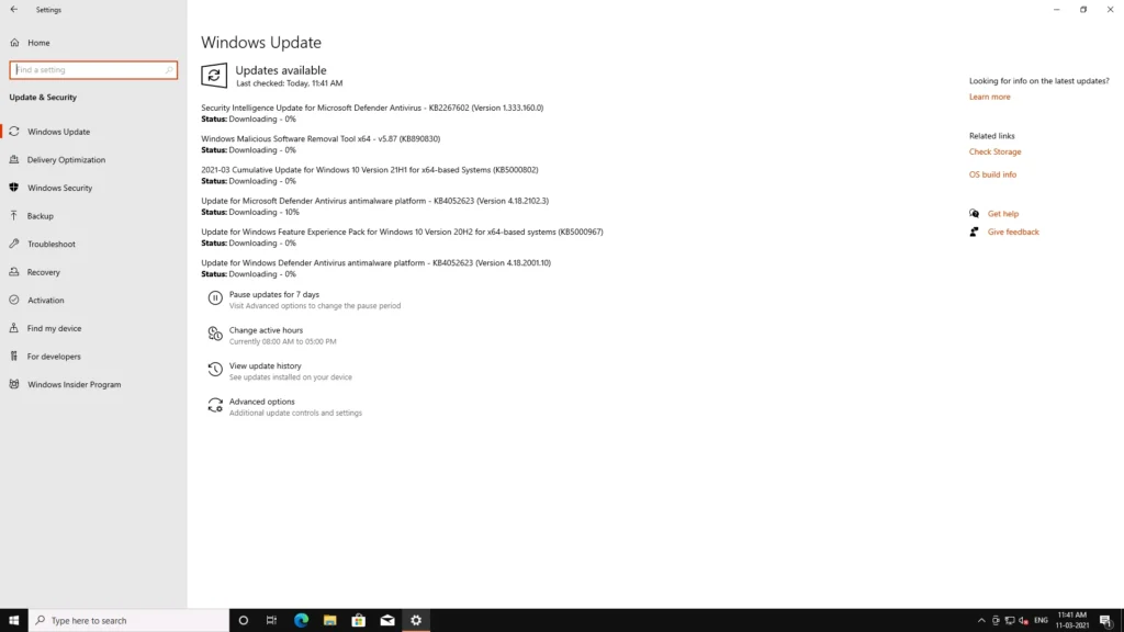 BSOD during Print after Installing March 2021 updates 1 KB5000802 BSOD