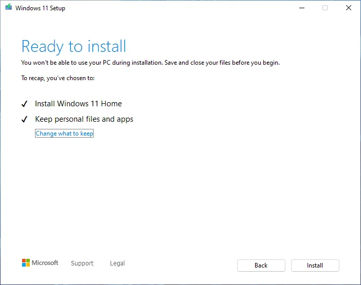 Repair Install Windows 11 using an ISO file 6 4 1