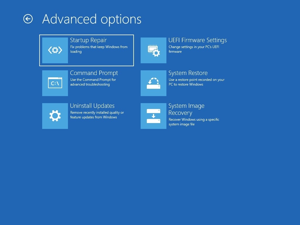 Command Prompt in Windows Recovery