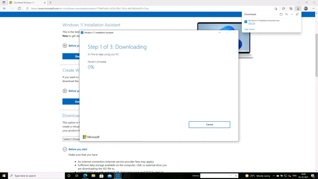 Install Windows 11 offline 1 Installing windows 11 offline using Windows 11 Assistant
