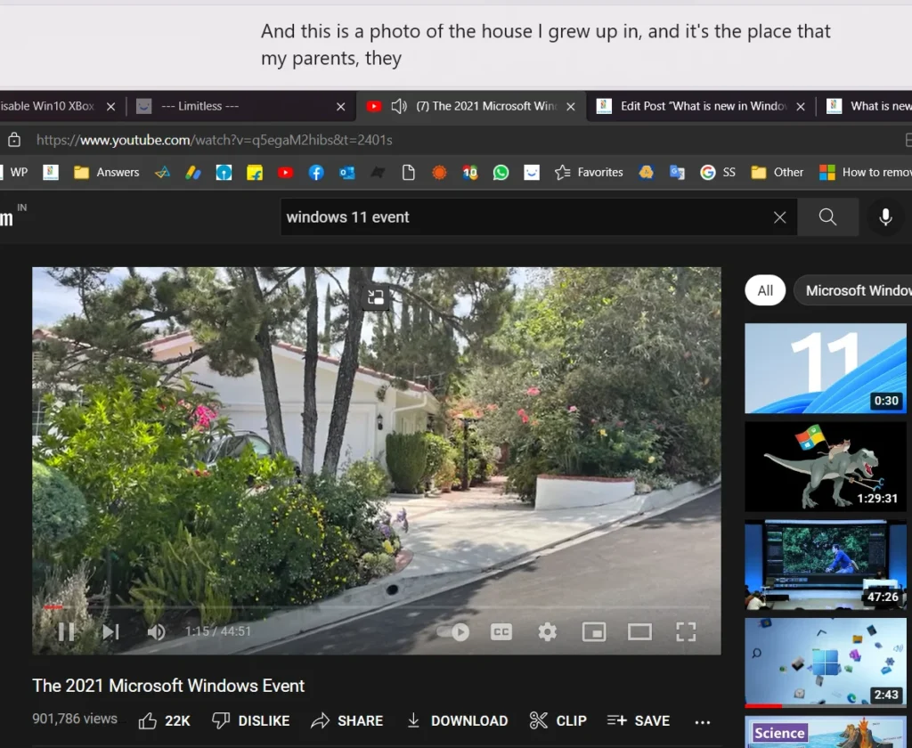 Live captions feature