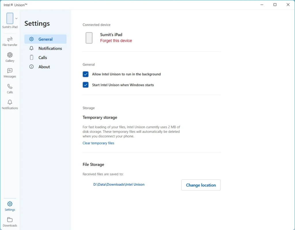 Intel Unison - Sync phone with your Windows Device on an Intel PC 3 Screenshot 20230103 121902
