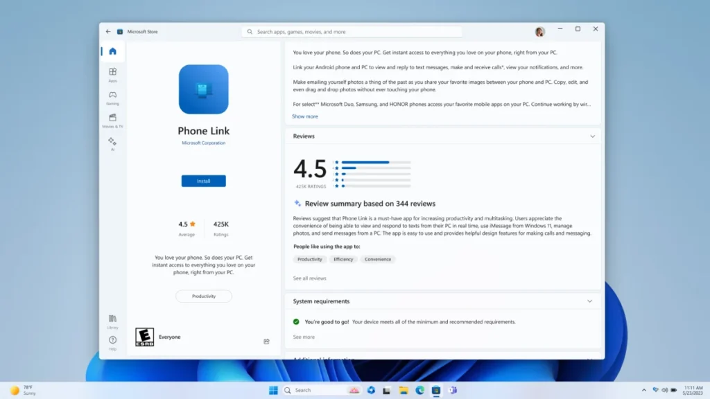 Microsoft announces several new features for Windows 11 at Build 4 AI generated review in Microsoft Store