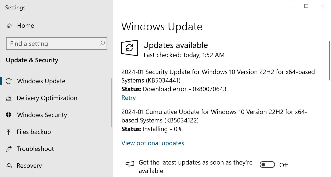Fix error 0x80070643 for Windows 10 KB5034441 update - Your Windows Guide