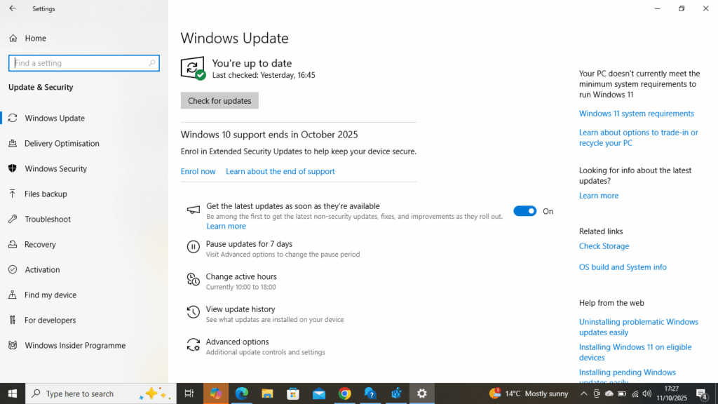 Windows 10 ESU updates 2026
