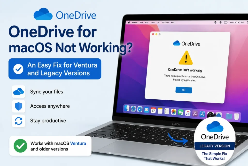 Onedrive for MacOS not working for you on Ventura and Catalina?