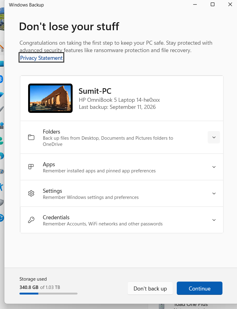 File History Not Working After September Update ? Use Windows backup instead