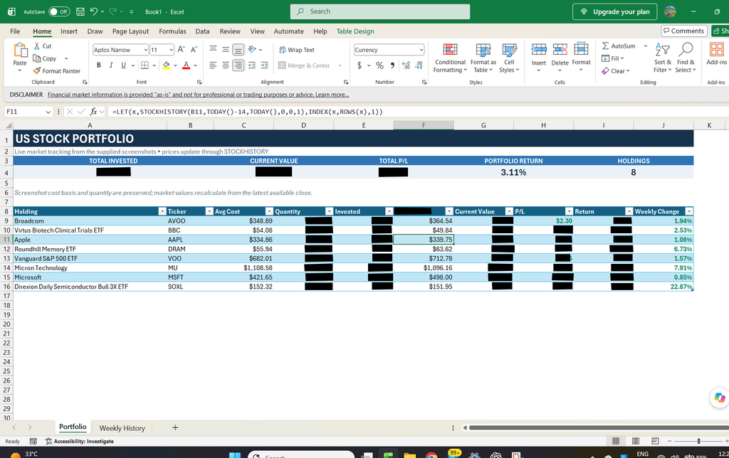 Is the Excel STOCKHISTORY function down? Check here 1 image 3