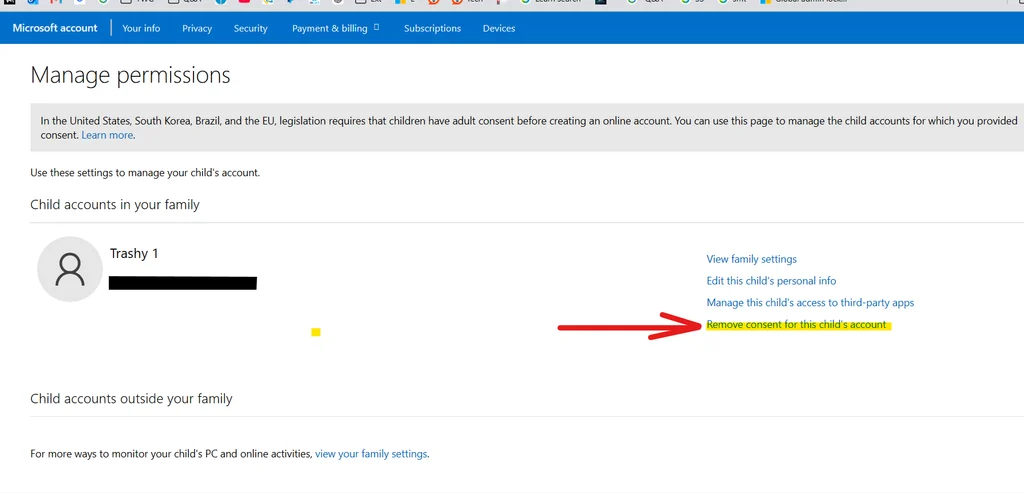 Turn off Microsoft Family Safety: All scenarios explained 4 Remove consent Microsoft family safety portal